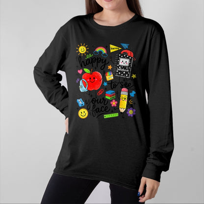 Best Student Shirt, Funny Back To School UnisexT-Shirt/Hoodie/Sweatshirt HLT00 - Happy to See Your Face School Supplies Back to School Kids T-Shirt