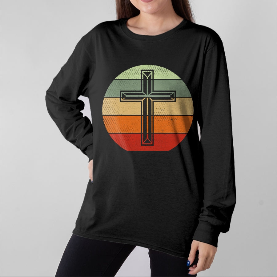 Christian Tee, Christian Faith Unisex T-Shirt/Hoodie/Sweatshirt HLT00 - Jesus Retro Cross Christ God Faith Religious Christian Gift T-Shirt