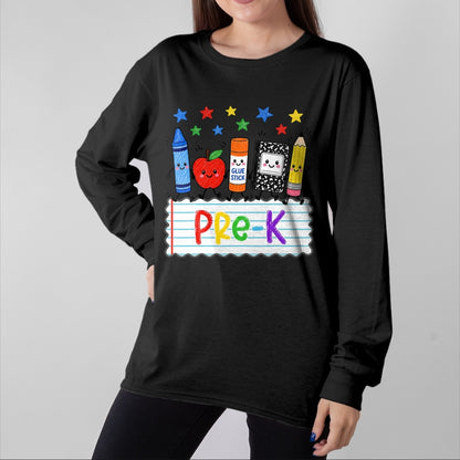 Best Student Shirt, Funny Back To School UnisexT-Shirt/Hoodie/Sweatshirt HLT00 - Cute Apple Pencil Book Back to School Pre-K Boy Girl T-Shirt