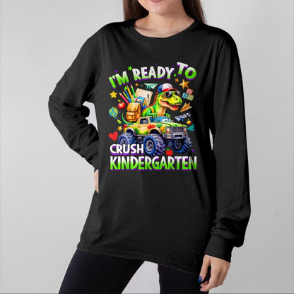 Best Student Shirt, Funny Back To School UnisexT-Shirt/Hoodie/Sweatshirt HLT00 - I_m Ready to Crush Kindergarten Dinosaur Back to School Boy T-Shirt