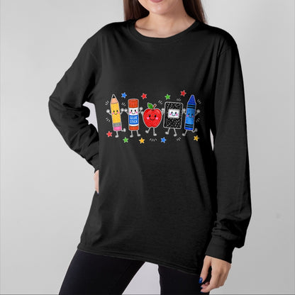 Best Student Shirt, Funny Back To School UnisexT-Shirt/Hoodie/Sweatshirt HLT00 - Back to School Cute Pencil Crayon Apple Teacher Boy Girl Kid T-Shirt