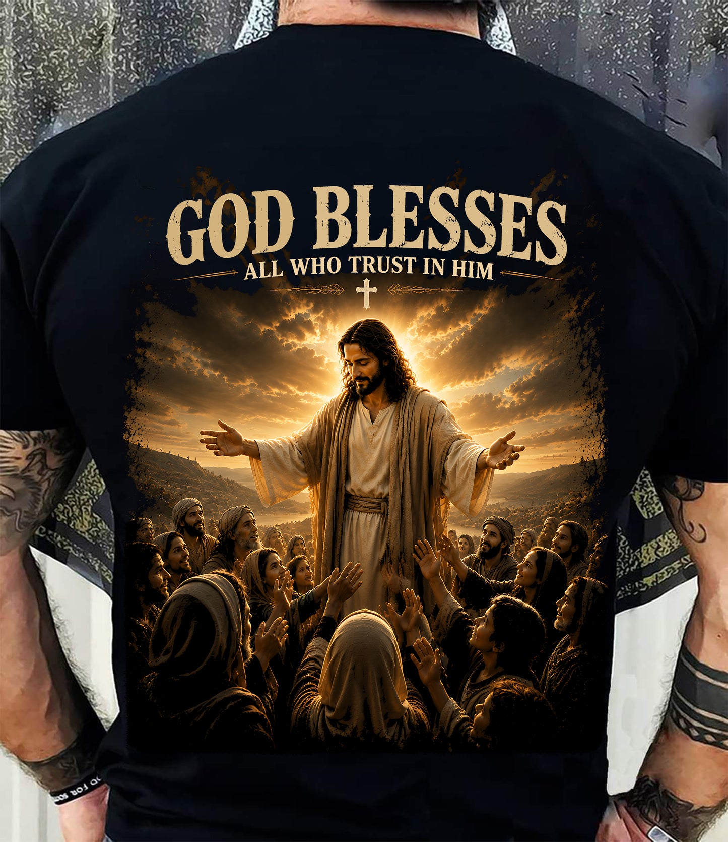 CHRISTIAN T-SHIRT God Blesses - For Men - Virgo00 (SKU2608-105)