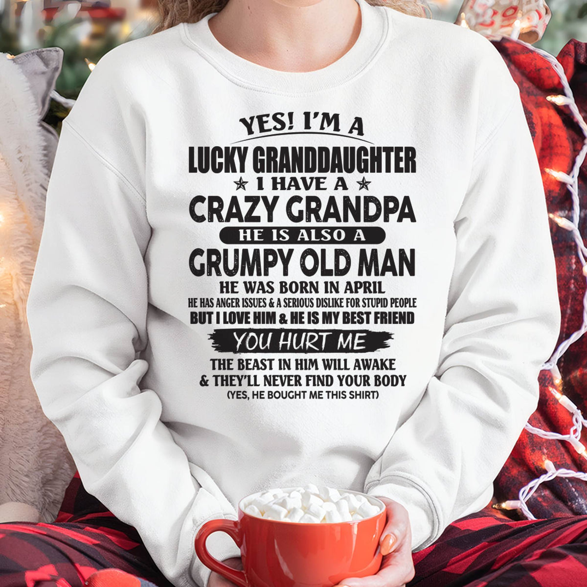 APRIL - LUCKY GRANDDAUGHTER OF CRAZY GRANDPA - PERFECT GIFT FOR YOUR GRANDDAUGHTER FROM GRANDPA - virgo04 (SKU10-150-04)