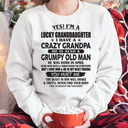 APRIL - LUCKY GRANDDAUGHTER OF CRAZY GRANDPA - PERFECT GIFT FOR YOUR GRANDDAUGHTER FROM GRANDPA - virgo04 (SKU10-150-04)