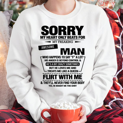 SORRY MY HEART ONLY BEATS FOR MY FREAKING AWESOME MAN - FROM HUSBAND - virgo00 (SKU26T-01-34-00)