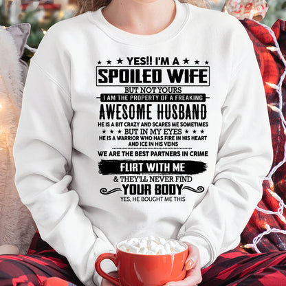 YES !! I'M A SPOILED WIFE - T SHIRT GIFT FROM HUSBAND - virgo00 (SKU2607-270-00)