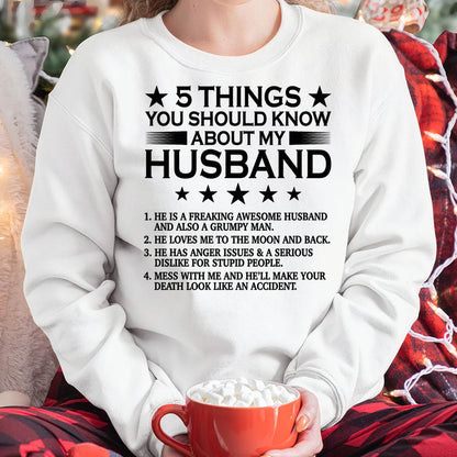5 THINGS YOU SHOULD KNOW ABOUT MY HUSBAND - T SHIRT GIFT FROM HUSBAND - virgo00 (SKU2605-36-00)