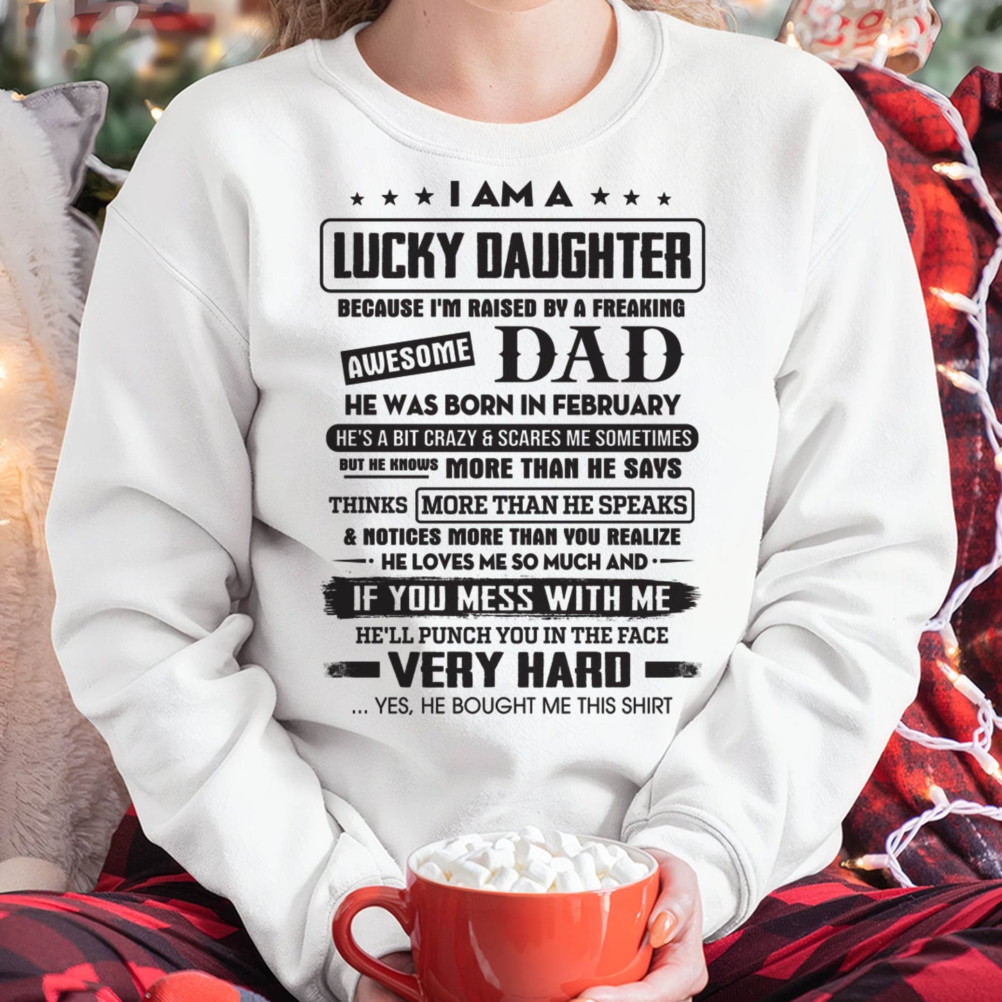 February - Lucky Daughter of Awesome Dad - Perfect Gift For Daughter From Dad - Virgo02 (SKU08-47-02)