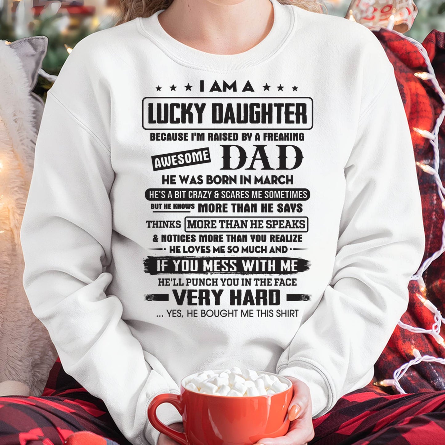 March - Lucky Daughter of Awesome Dad - Perfect Gift For Daughter From Dad - Virgo03 (SKU08-47-03)