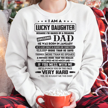 January - Lucky Daughter of Awesome Dad - Perfect Gift For Daughter From Dad - Virgo01 (SKU08-47-01)
