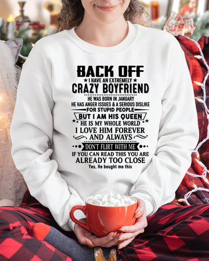 January - Back Off I Have An Extremely Crazy Boyfriend - Gift For Wife From Husband Virgo01 (SKUT-BACKOFF-01)