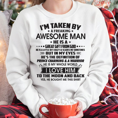 I'M TAKEN BY A FREAKING AWESOME MAN HE IS A GREAT GIFT FROM GOD - FROM HUSBAND - virgo00 (SKU26T-01234-00)
