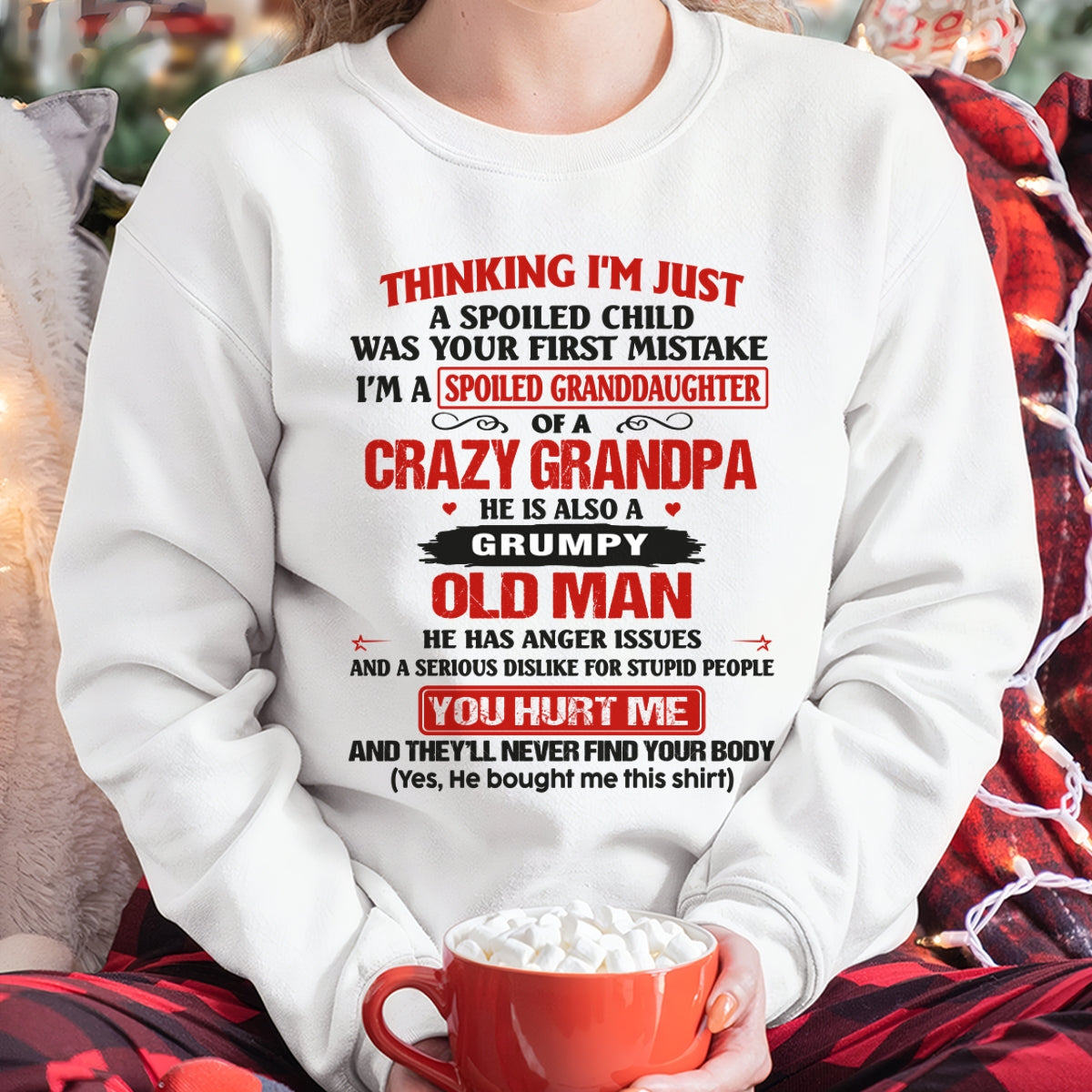 Spoiled Granddaughter of a Crazy Grandpa Shirt – Birthday Gift from Grandpa / Man - virgo00 (SKU12-200-00)