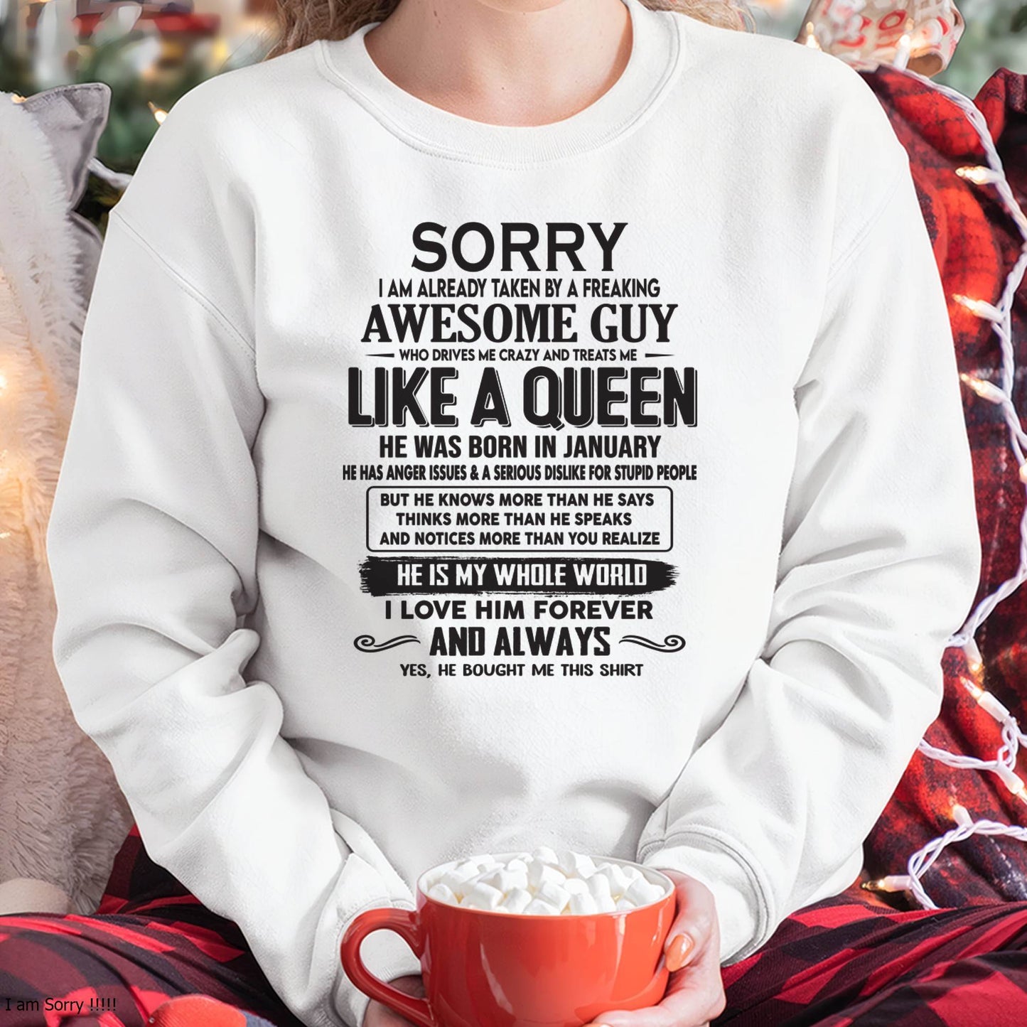 January - Sorry I am already taken by a freaking awesome guy - Gift for Wife From Husband - Virgo01 (SKU08-25-01)