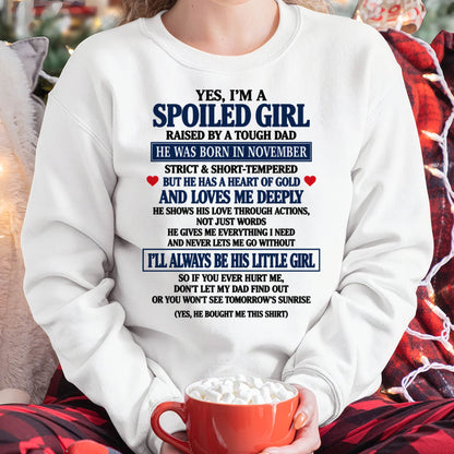 NOVEMBER SHIRT Tough Dad Love Me - From Dad - To Daughter - Virgo11 (SKU2609-100-11)