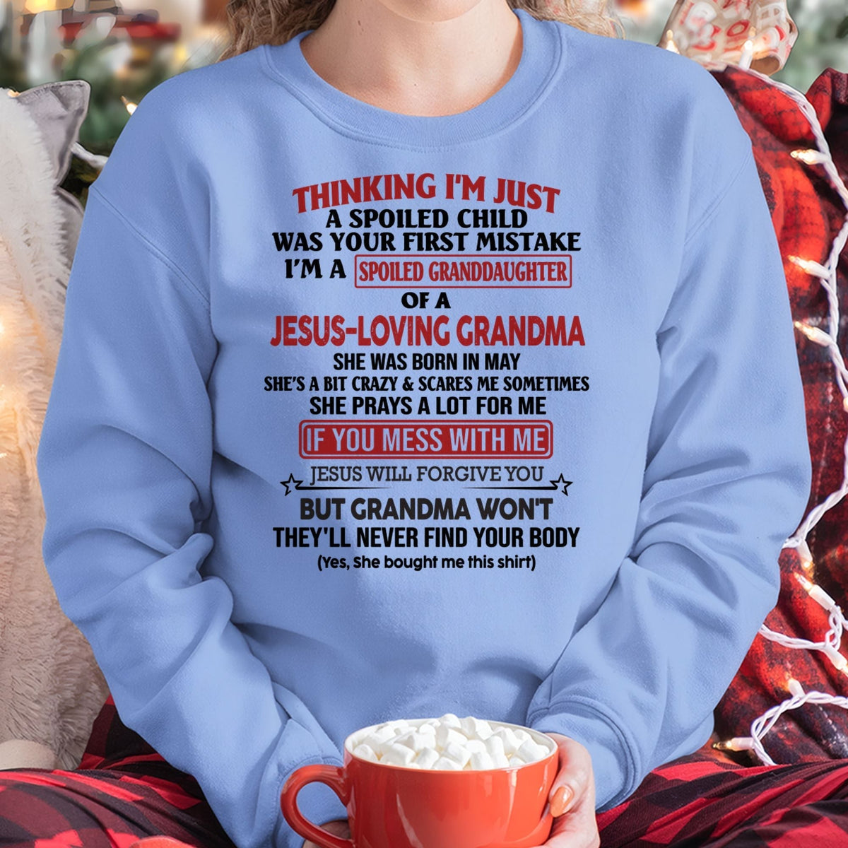 Christian Girl Shirt – Spoiled by Grandma May Edition – From Grandma to Granddaughter virgo05 (SKU07-181-05)