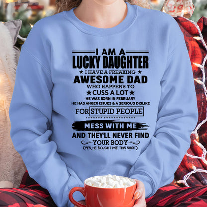 February - I'm Lucky Daughter - Gift for Daughter from Dad - Virgo02 (SKU-T1406DD-02)