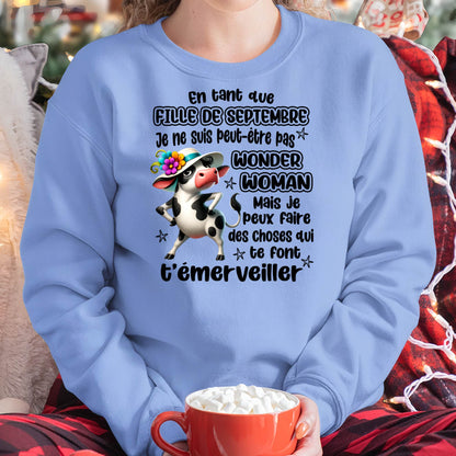 SEPTEMBRE SHIRT Je ne suis peut-être pas WONDER WOMAN - Virgo09 (SKU2605-39-09)