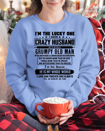 I am Lucky One I Have A Crazy Husband - Gift for Wife From Husband - Virgo00 (SKUT-LUCKYONE-00)