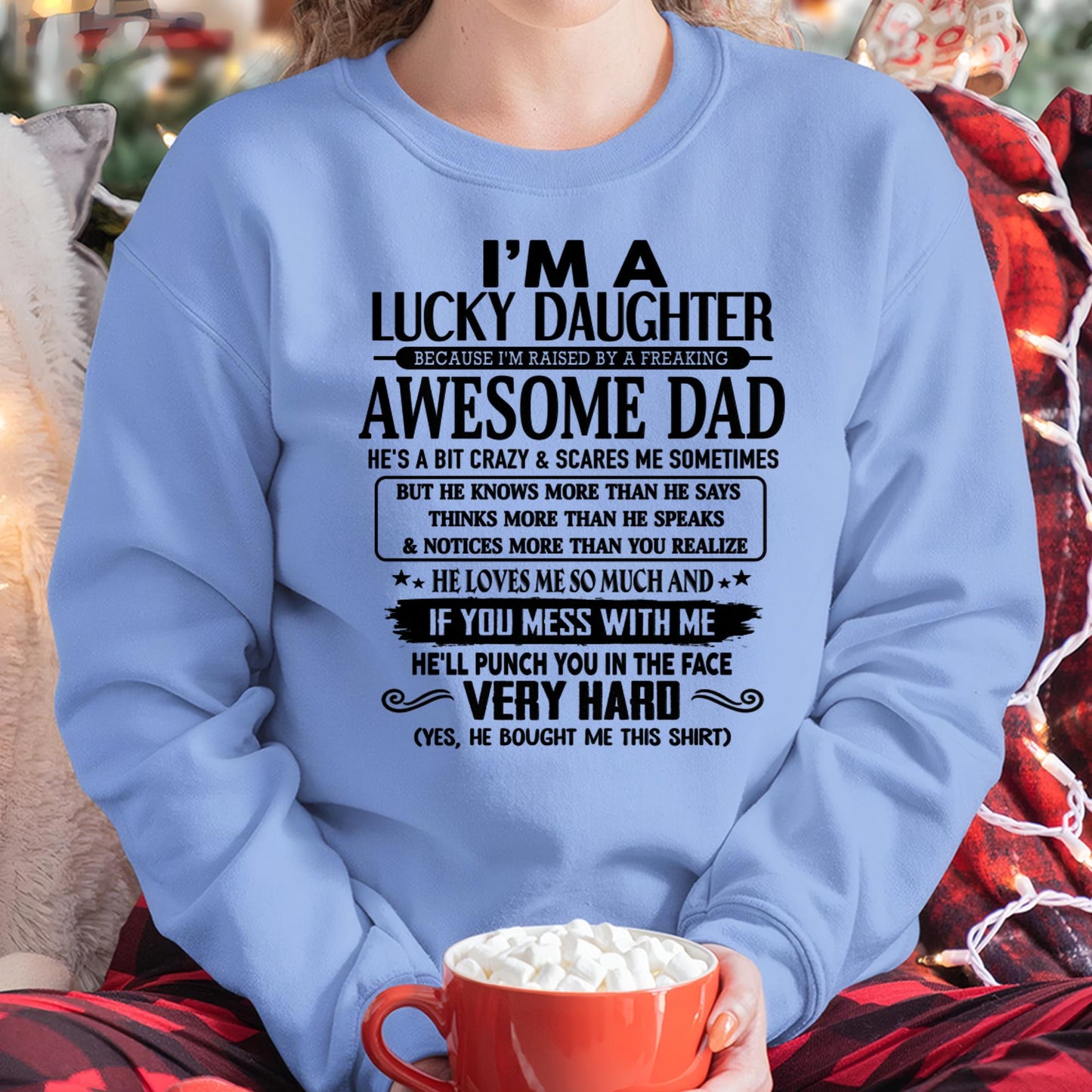 I'm Lucky Daughter - Gift for Daughter from Dad - Virgo00 (SKU-TLUCKYDD-00)