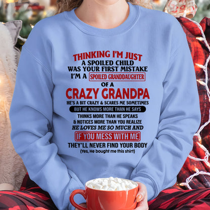 I'M A SPOILED GRANDDAUGHTER OF A CRAZY GRANDPA  - FROM GRANDPA virgo00 (SKU-GPD1-NTT00)