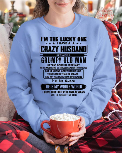 February - I am Lucky One I Have A Crazy Husband - Gift for Wife From Husband - Virgo02 (SKUT-LUCKYONE-02)