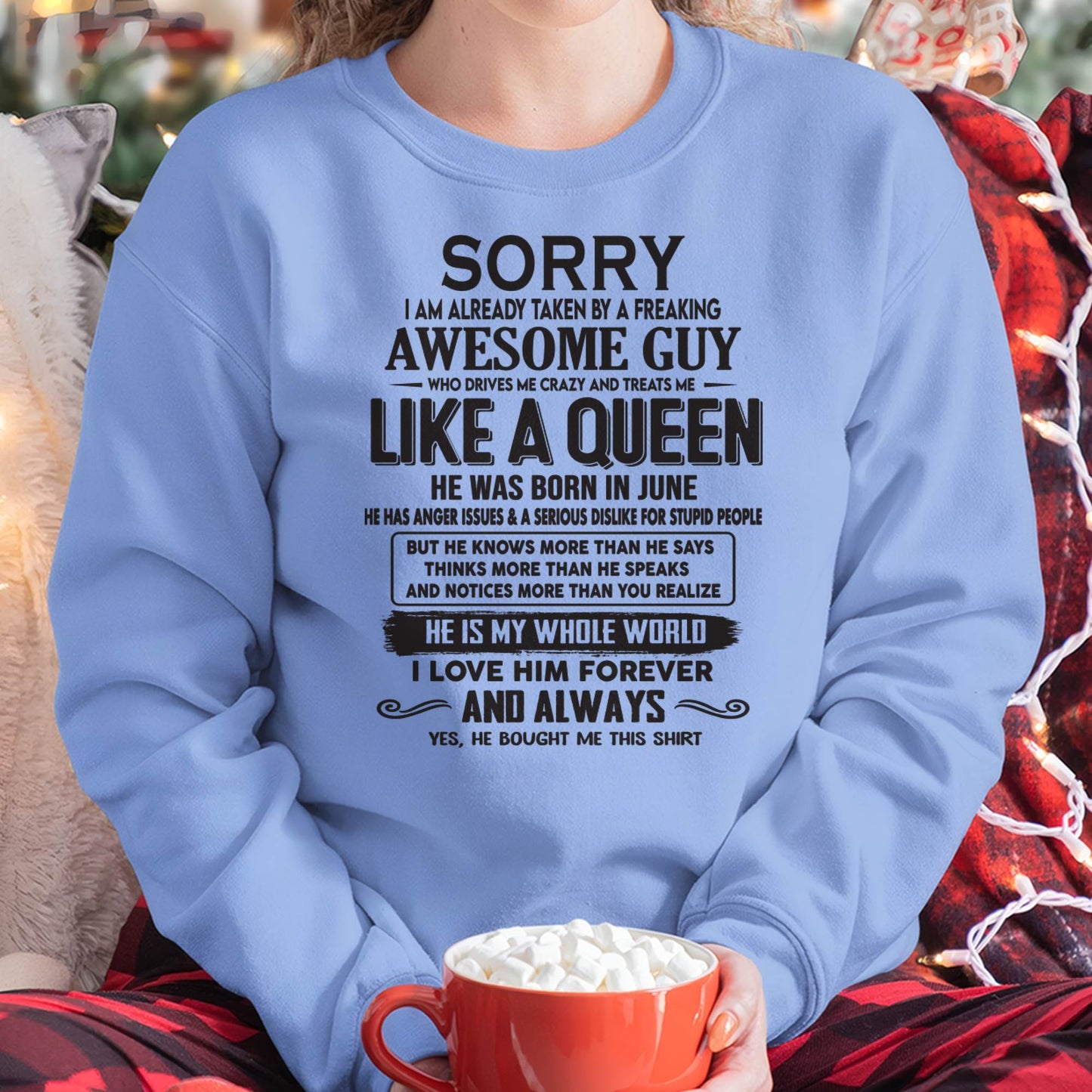 June - Sorry I am already taken by a freaking awesome guy - Gift for Wife From Husband - Virgo06 (SKU08-25-06)