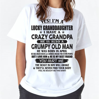 APRIL - LUCKY GRANDDAUGHTER OF CRAZY GRANDPA - PERFECT GIFT FOR YOUR GRANDDAUGHTER FROM GRANDPA - virgo04 (SKU10-150-04)