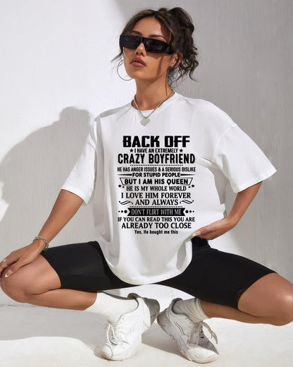 Back Off I Have An Extremely Crazy Boyfriend - - Gift For Wife From Husband - Virgo00 (SKUT-BACKOFF-00)