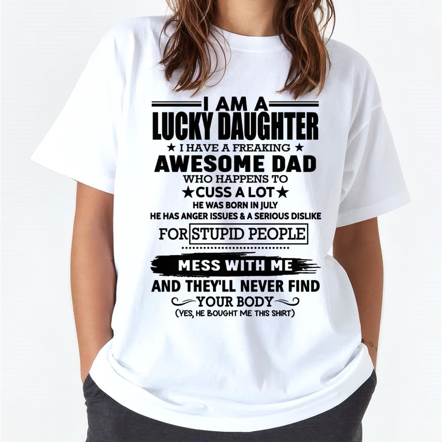 July - I'm Lucky Daughter - Gift for Daughter from Dad - Virgo07 (SKU-T1406DD-07)
