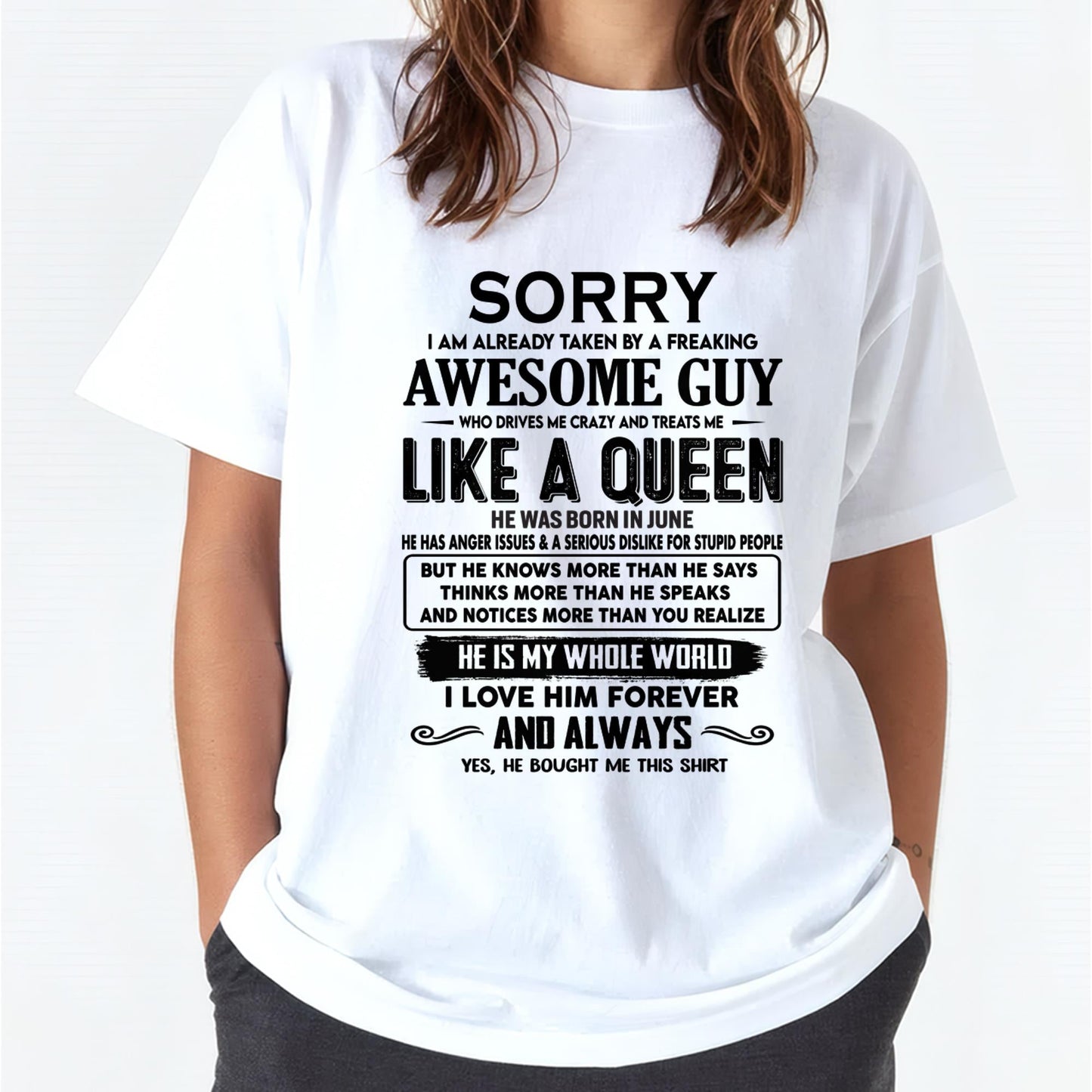 June - Sorry I am already taken by a freaking awesome guy - Gift for Wife From Husband - Virgo06 (SKU-SRG-06)