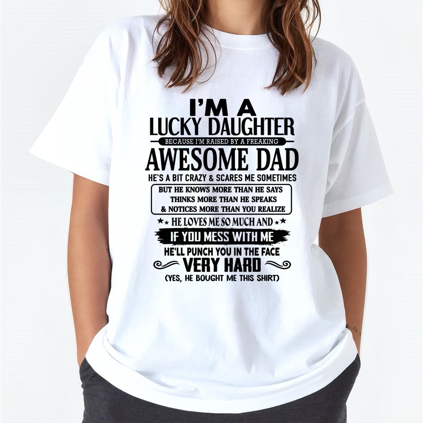 I'm Lucky Daughter - Gift for Daughter from Dad - Virgo00 (SKU-TLUCKYDD-00)