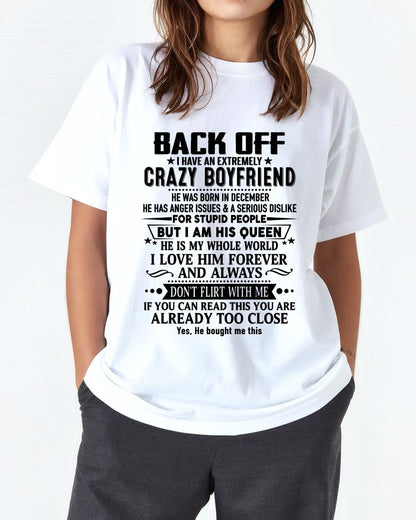 December - Back Off I Have An Extremely Crazy Boyfriend - Gift For Wife From Husband - Virgo12 (SKUT-BACKOFF-12)