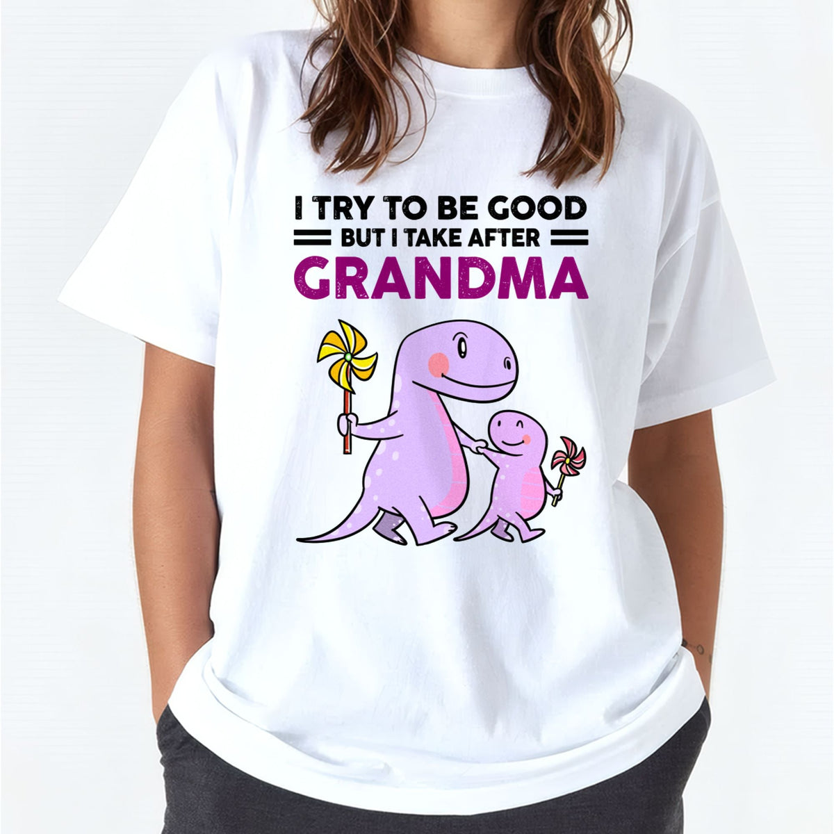 TRY TO BE GOOD BUT I TAKE AFTER GRANDMA- For granddaughter T shirt virgo00 (SKU07-87)