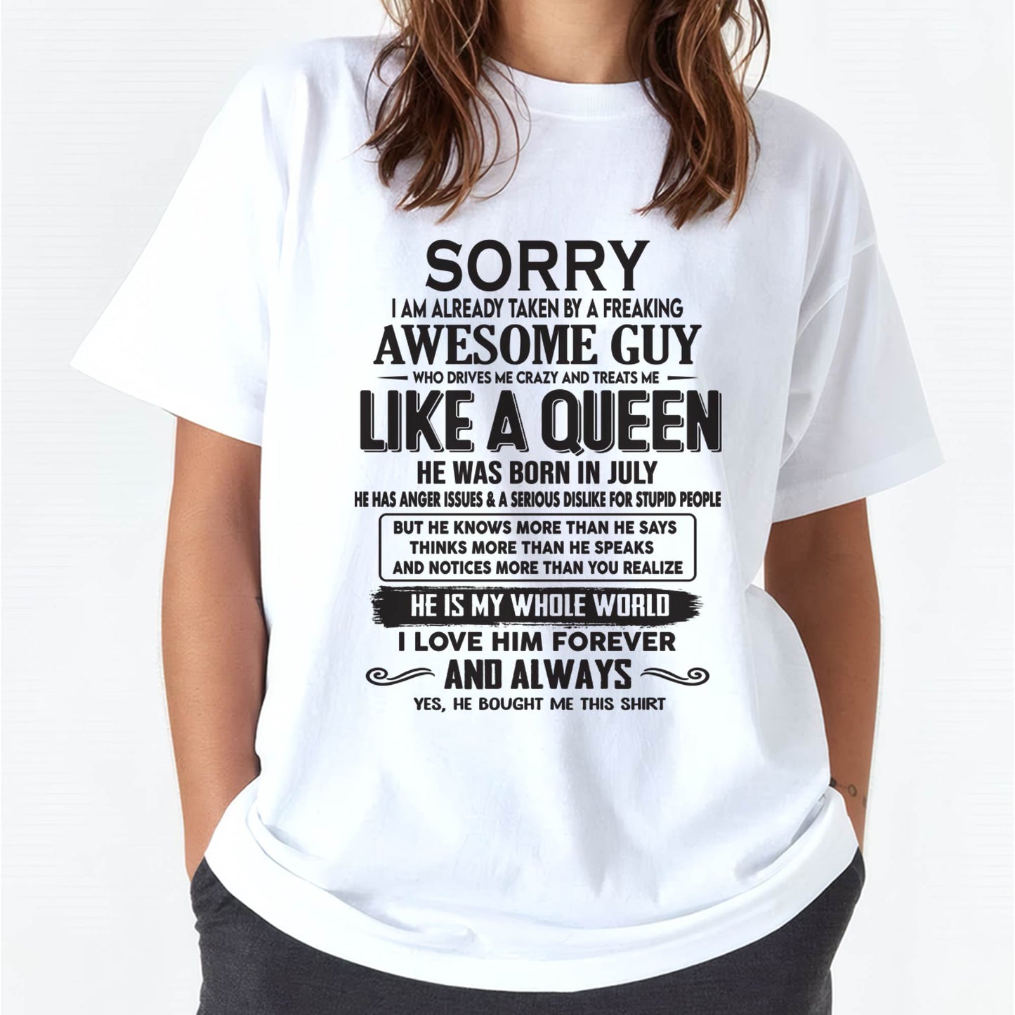 July - Sorry I am already taken by a freaking awesome guy - Gift for Wife From Husband - Virgo07 (SKU08-25-07)