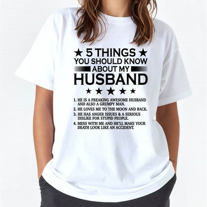 5 THINGS YOU SHOULD KNOW ABOUT MY HUSBAND - T SHIRT GIFT FROM HUSBAND - virgo00 (SKU2605-36-00)