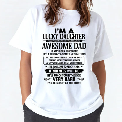 October - I'm Lucky Daughter - Gift for Daughter from Dad - Virgo10 (SKU-TLUCKYDD-10)