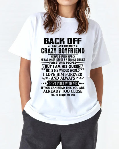 March - Back Off I Have An Extremely Crazy Boyfriend - Gift For Wife From Husband - Virgo03 (SKUT-BACKOFF-03)