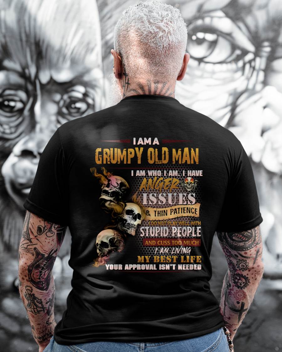 Grumpy Old Man T-Shirt - Funny Skull Anger Issues Tee - Perfect Gift For Men Virgo00 (SKU08-67-00)