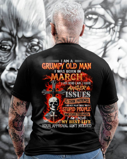 MARCH - GRUMPY OLD MAN T-SHIRT - FUNNY SKULL ANGER ISSUES TEE - PERFECT GIFT FOR MEN Virgo03 (SKU12-319-03)