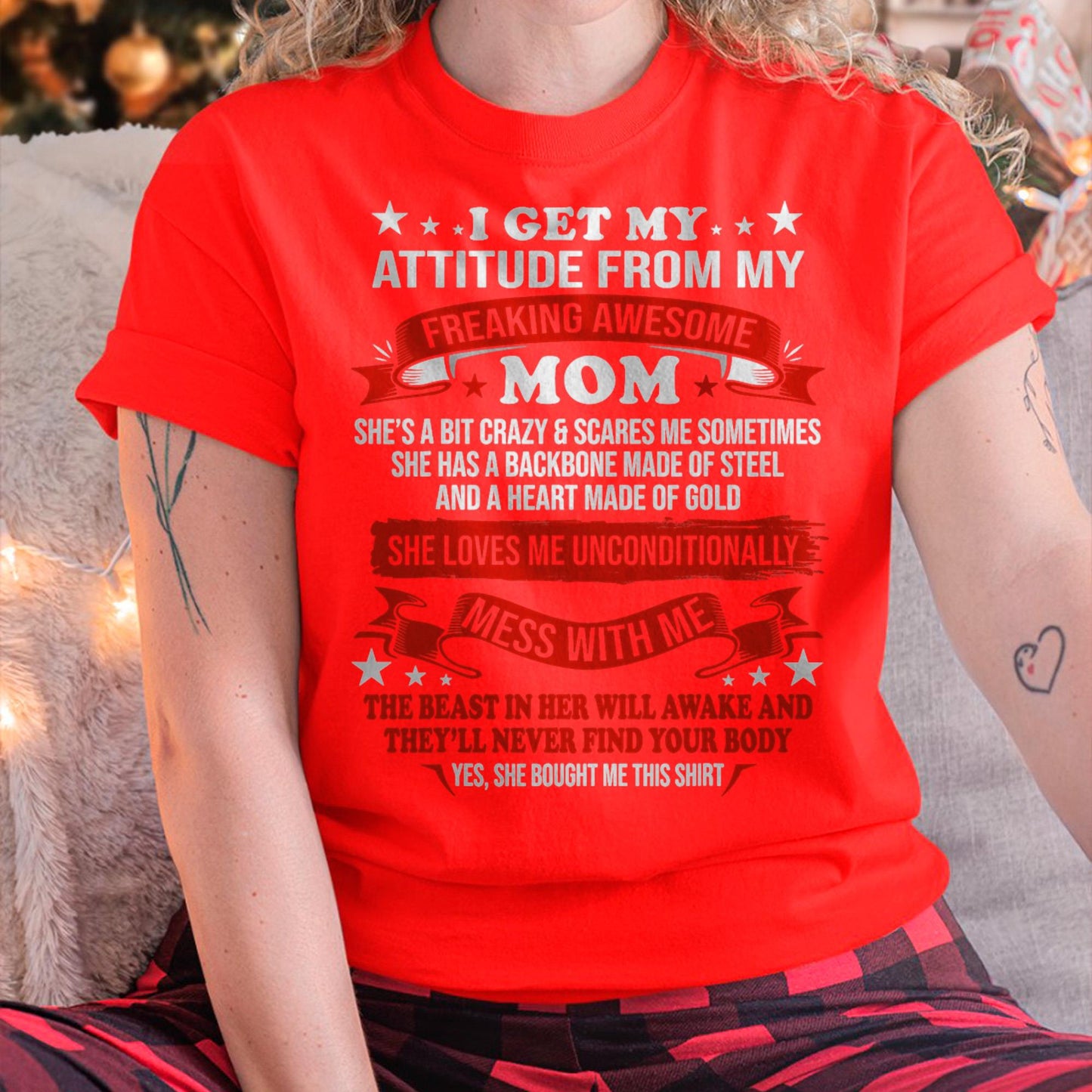 I Get My Attitude From My Freaking Awesome Mom - Gift for Daughter From Mom - virgo00