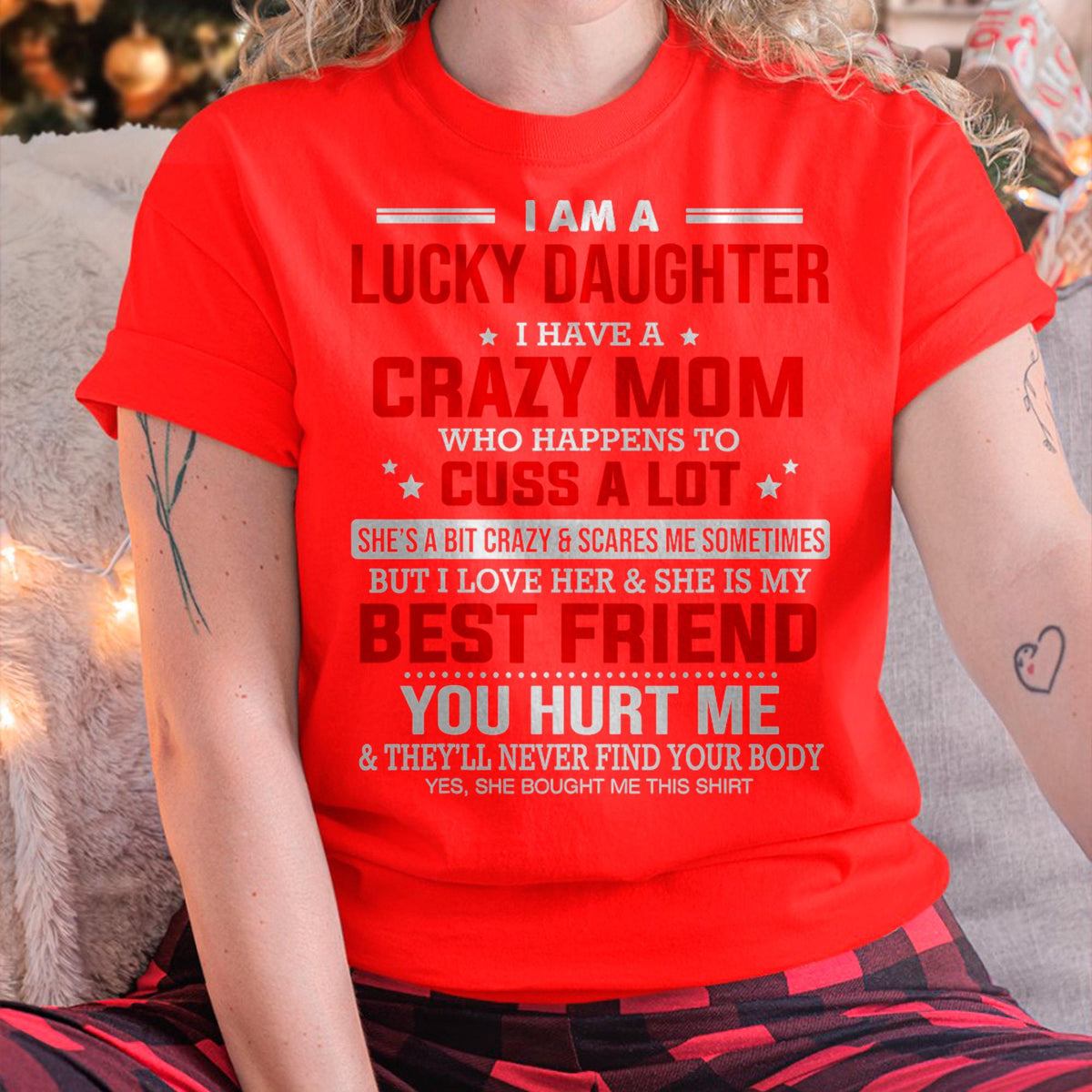 I Am a Lucky Daughter I Have a Crazy Mom - Gift for Daughter From Mom - virgo00