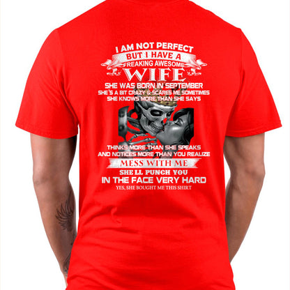 September - I Am Not Perfect But I Have A Freaking Awesome Wife - Gift For Husband From Wife - Virgo09 (SKU06-34-09)
