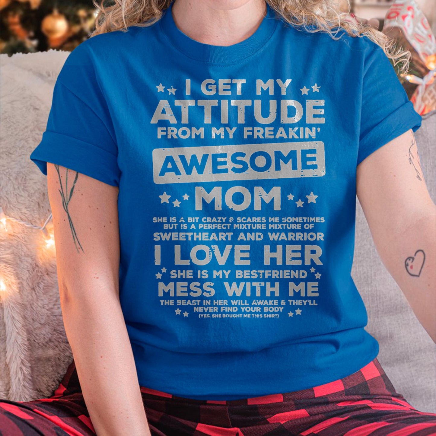 Got My Attitude From Awesome Mom Mothers Day Daughter Son T-Shirt - Gift for Daughter and Son From Mom - virgo00