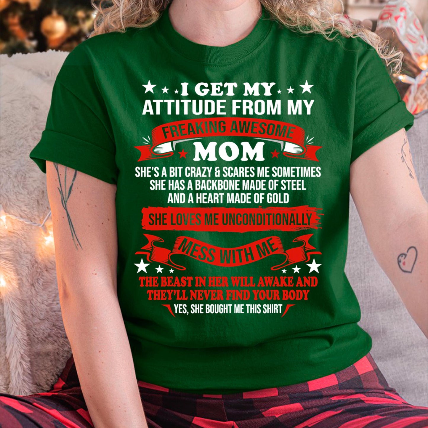 I Get My Attitude From My Freaking Awesome Mom - Gift for Daughter From Mom - virgo00