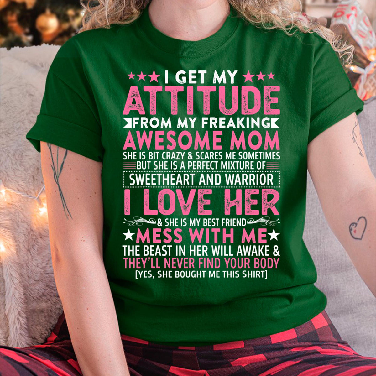 I Get My Attitude From My Freaking Awesome Mom - Gift for Daughter From Mom - virgo00