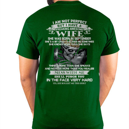 September - I Am Not Perfect But I Have A Freaking Awesome Wife - Gift For Husband From Wife - Virgo09 (SKU06-34-09)