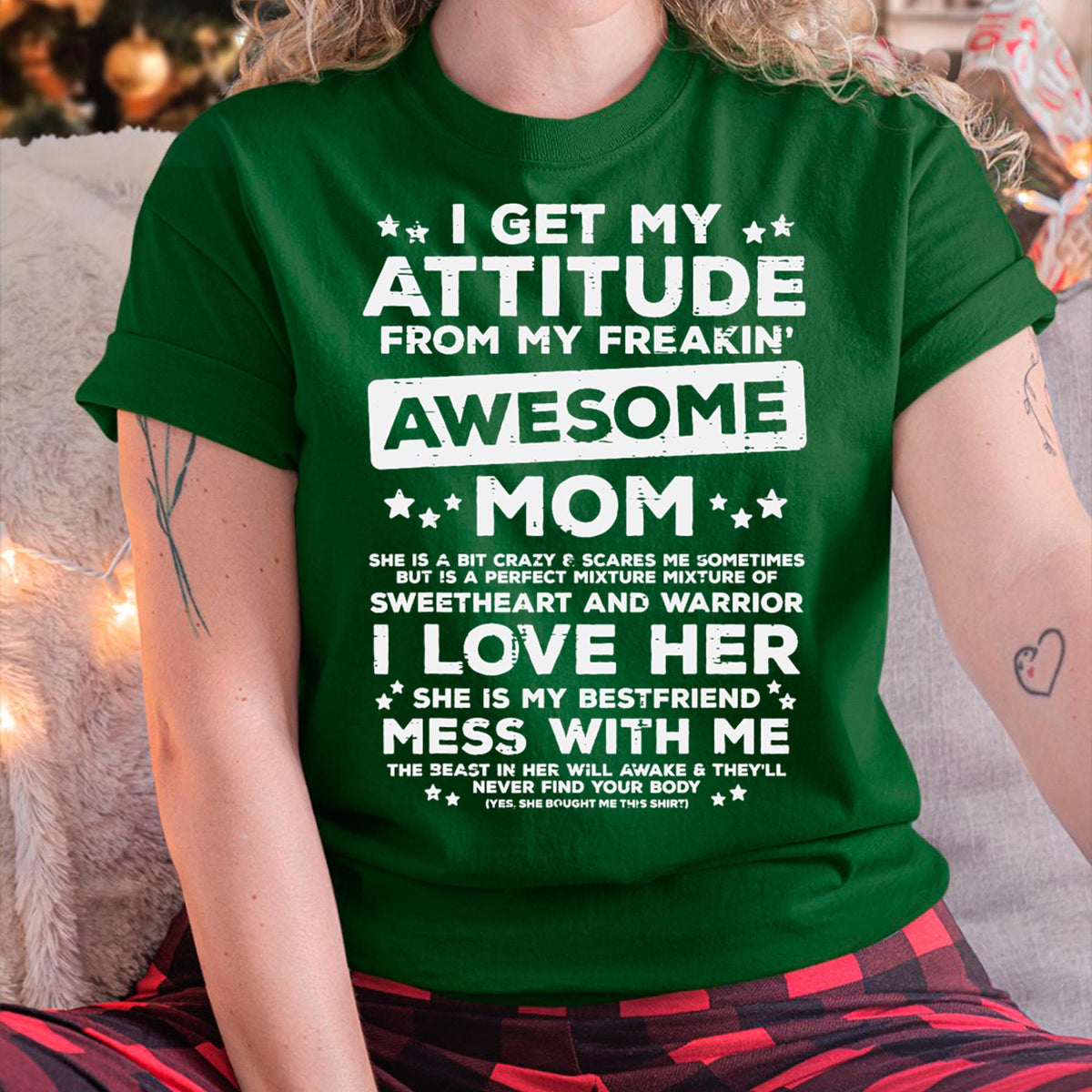 Got My Attitude From Awesome Mom Mothers Day Daughter Son T-Shirt - Gift for Daughter and Son From Mom - virgo00