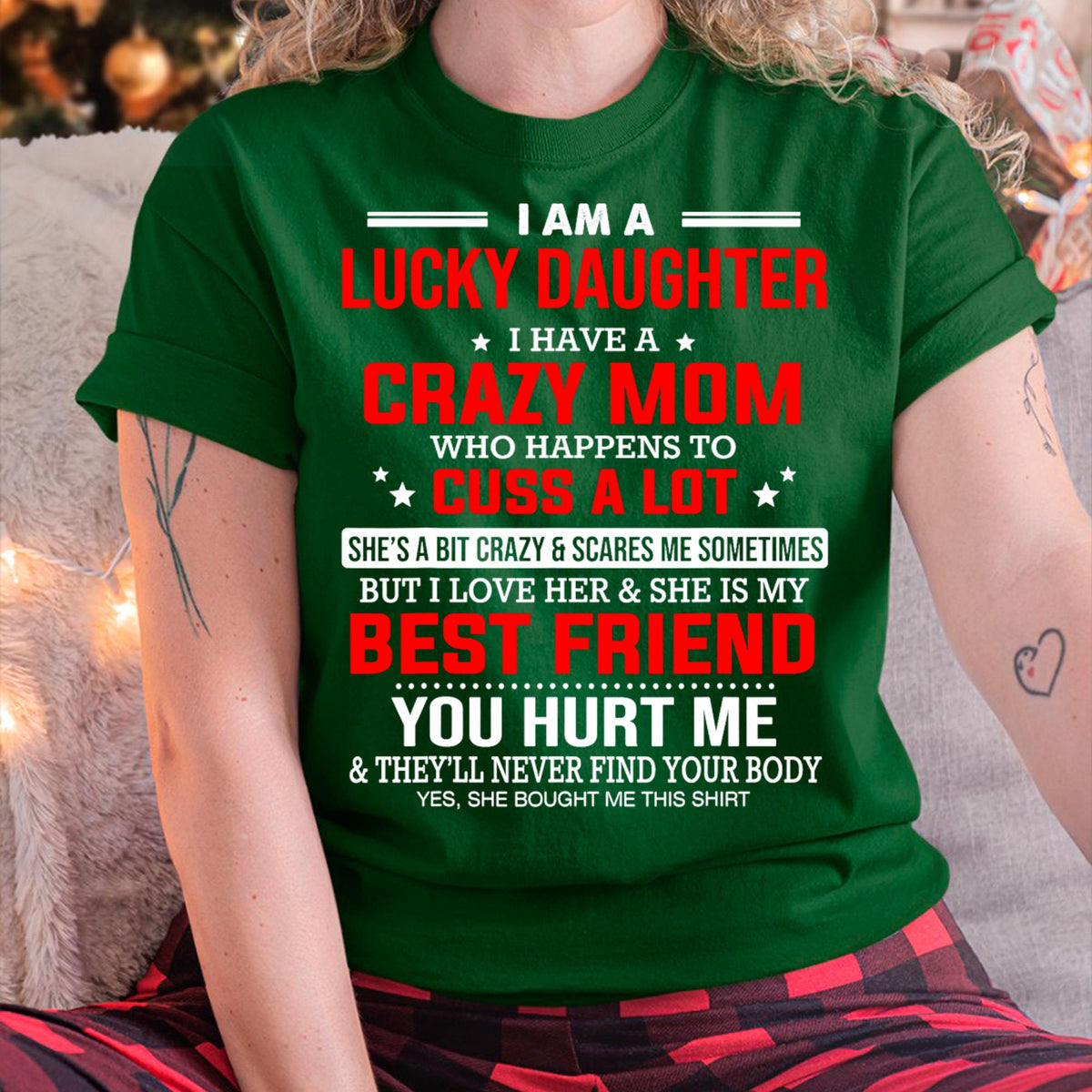 I Am a Lucky Daughter I Have a Crazy Mom - Gift for Daughter From Mom - virgo00