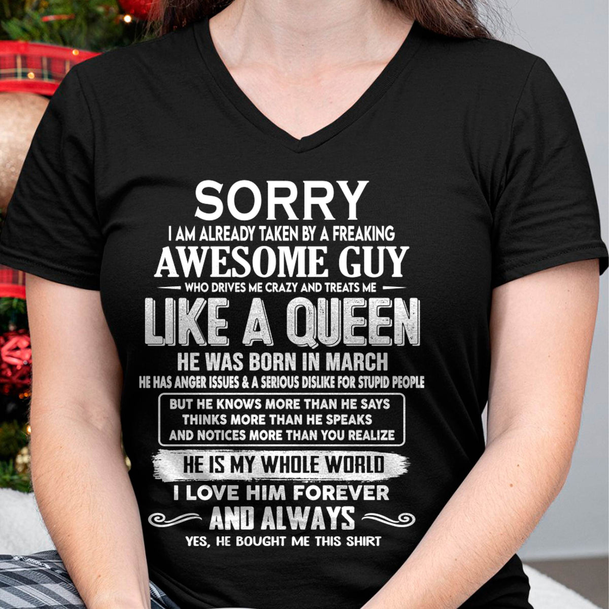MARCH SHIRT Sorry, I’m Already Taken By A Freaking Awesome Guy - From Husband - To Wife - Virgo03 (SKU2602-41-03)